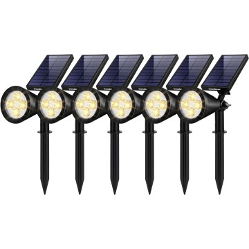 Solar Lights Outdoor Waterproof Solar Garden Light for Outside Yard Landscape Lighting Pathway Spot Lights Spotlight Wall Light Auto On/Off, Pack of 6 (Warm White)