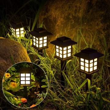 Solar Outdoor Lights，8 Pack LED Solar Lights Outdoor Waterproof, Solar Walkway Lights Maintain 10 Hours of Lighting for Your Garden, Landscape, Path, Yard, Patio, Driveway