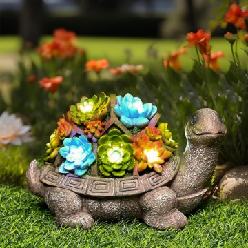 Solar Garden Statues Turtle Figurine Lights for Outside, Yard Decorations Outdoor, Garden Decor Unique Birthday Housewarming Gifts for Mom, Women for Mothers Day