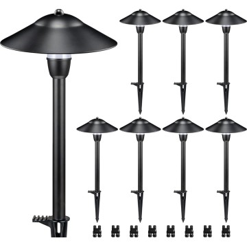 LED Landscape Lights Low Voltage Pathway Lights 3W 12-24V Landscape Lighting Aluminum Landscape Path Lights 3000K Waterproof Landscaping Lights for Garden Walkway Yard ETL Listed Cord, 8 Pack