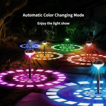 Solar Outdoor Lights, 8 Pack RGB Color Changing Solar Garden Lights, LED Solar Lights Outdoor Waterproof, 12 Hrs Long Lasting Landscape Lighting Solar Walkway Lights for Garden, Landscape, Path, Yard