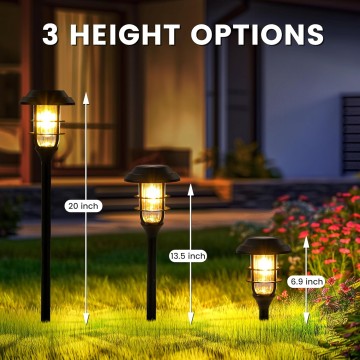 Solar Garden Lights IP65 Waterproof, Solar Pathway Lights for Outside Decor, Solar Powered Landscape Lighting for Outdoor Yard,Patio,Garden beds,Driveway, Porch, 6 Pack (Warm White)